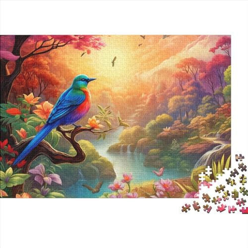 Vögel und Blumen Puzzle 1000 Teile Für Erwachsene, Jigsaw Puzzle, Einzigartiges Design-Spielzeug Für Pädagogisches Geschenk Für Jugendliche Und Kinder 1000pcs (75x50cm) von HOTGE