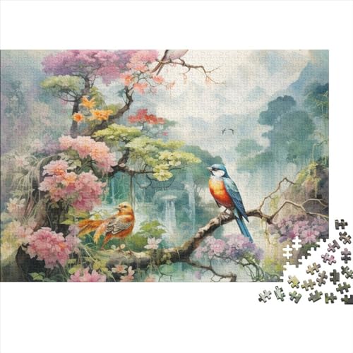 Vögel und Blumen Puzzle 1000 Teile Für Erwachsene, Jigsaw Puzzle, Einzigartiges Design-Spielzeug Für Pädagogisches Geschenk Für Jugendliche Und Kinder 1000pcs (75x50cm) von HOTGE