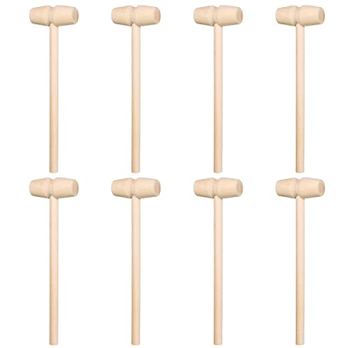 HOTMNTY Mini DIY Holzhammer,Holz Krabben Hammer,Holzhammer Werkzeug,Mini Holzhammer,Mallet Stampfen Spielzeug Schlagen,Hammer Spielzeug Pädagogisches Spielzeug für Jungen Mädchen Kinder,8 Stücke von HOTMNTY