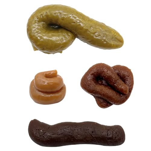 Realistische Gefälschte Kackhaufen Spielzeug, Hundescheiße, 4 Fake Kacke, Scherzartikel Große Scheiße Hundemist Prank Artikel Lustiger Fake Turd Falsch Poop Kackwurst Kot für Aprilscherzen Halloween von HOTMNTY