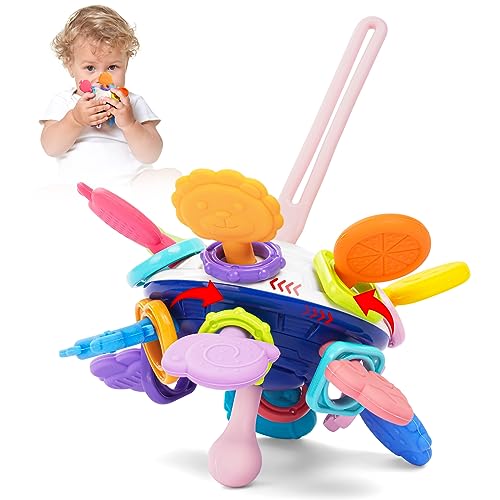 HOTUT Beißring Baby Spielzeug, Sensorik Rassel Greifball aus Silikon, Beißspielzeug Baby ab 3 Monate, sensorische BeißringSpielzeug, Montessori Motorik Spielzeug, Baby Ball Geschenk für 3-18 Monate von HOTUT