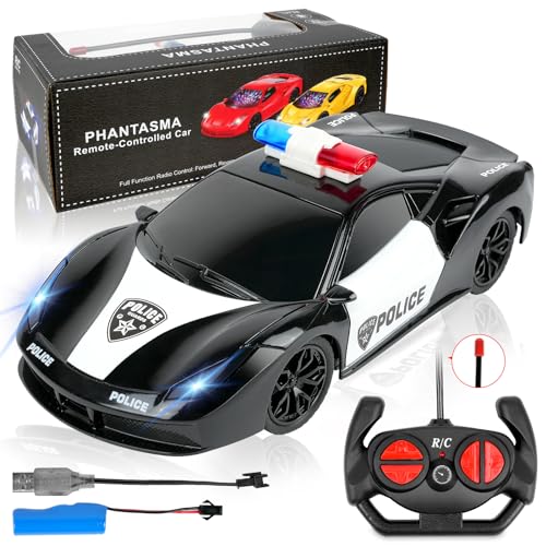 HOTUT Ferngesteuertes Auto, RC Car Spielzeug Polizeiauto mit Fernbedienung, 1:22 RC Spielzeugauto mit Aufladbarer Batterie & Polizei Licht, Geschenk für Kinder 6+ Jahre Anfänger von HOTUT