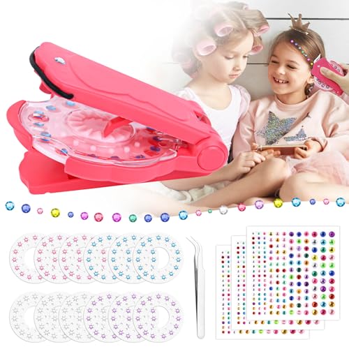 HOTUT Hair Bedazzler Kit,Hair Gemstone Styler mit 675 Hair Gems, Pinzette, Diamond Hair Machine,Haaraufkleber Kinder Geschenk für Mädchen von HOTUT