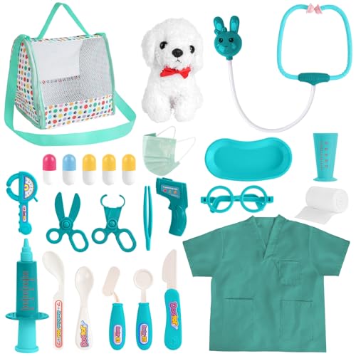 HOTUT Tierarzt Spielzeug Arztkoffer Kinder,Tierarzt Doktor Rollenspiel mit Hunde Spielzeug,Tierarzt Spielset,Doktorkoffer Kinder Spielzeug Geschenke für ab 3 Jahre,Blau HOTUT Tierarzt Spielzeug Arztkoffer Kinder,Tierarzt Doktor Rollenspiel mit Hunde Spielzeug,Tierarzt Spielset,Doktorkoffer Kinder Spielzeug Geschenke für ab 3 Jahre,Blau von HOTUT