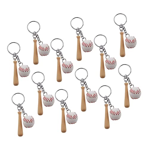 HOUDERCO 12Pcs Baseballschlüsselkette Bat Keychain Softball Keychain Dekorative Baseball Schlüsselanhänger Hängen Schlüsselbaseball Schlüssel Ring Dekorative Schlüsselkette Baseball von HOUDERCO