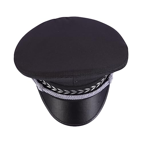 HOUDERCO Sommer schutzkappen schnittschutzhelm sicherheitsmütze security cap safety helmet Hut mit großer Krempe Mode flache Kante Kopfschmuck Männer Mütze Wachhut Baumwolle Polyester Black von HOUDERCO