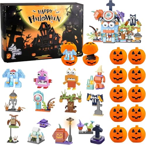 HOUO Halloween Bausteine Party Mitgebsel Kindergeburtstag, Kinder 12 Stück Ausstopfbare Kürbisse Box, Halloween Bausteine Mitgebsel für Jungen Mädchen von HOUO