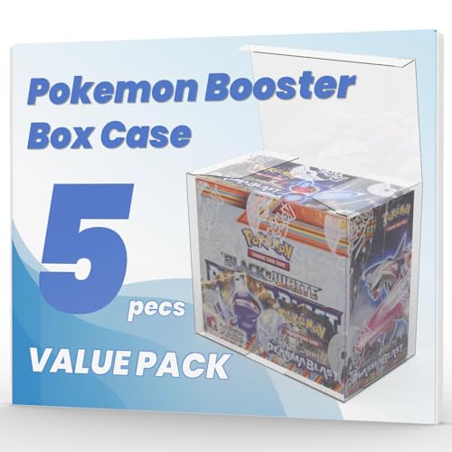 HOUSYLOVE Booster Box Case (5er-Pack) – Transparente Aufbewahrungsbox für Pokemon Booster Box, 0,50 mm dick, 14 x 8,1 x 12,2 cm, 5 Stück von HOUSYLOVE