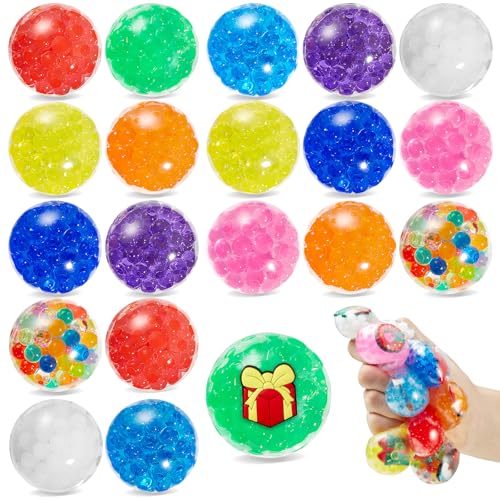 HOUT 20 Stück Mitgebsel Kindergeburtstag Squishy Stressball - Anti Stress Bälle Kindergeburtstag Gastgeschenke - Antistressbälle für Kinder Erwachsene - Kleine Geschenke für Kinder (B) von HOUT