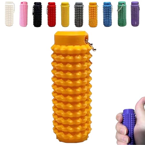 Spiky Grippie-Schlüsselanhänger, Little Ouchies Fidget, Bumpy Fidget-Schlüsselanhänger, Mini-Zappelspielzeug Für Die Tasche, Venting-Schlüsselanhänger (Orange) von HOUXIANDOU