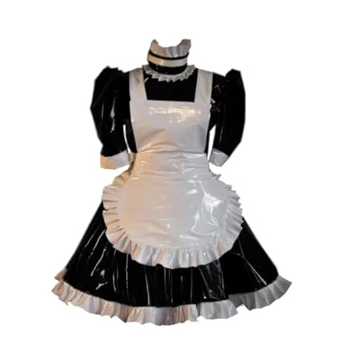 HOUXINQWWP Cosplay-Kleid, PVC-Lederschürze, Halloween, S-7XL, Schwarz, 4XL von HOUXINQWWP