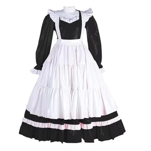 HOUXINQWWP Cosplay-Kleid mit Schürze, PVC, S-7XL, Schwarz , 6XL von HOUXINQWWP