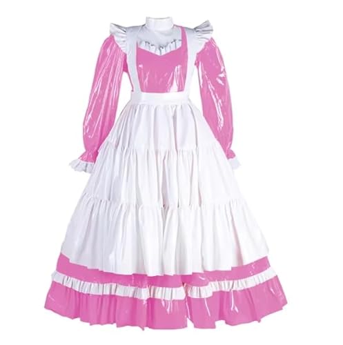 HOUXINQWWP Cosplay-Kleid mit Schürze, PVC, S-7XL, rose, M von HOUXINQWWP