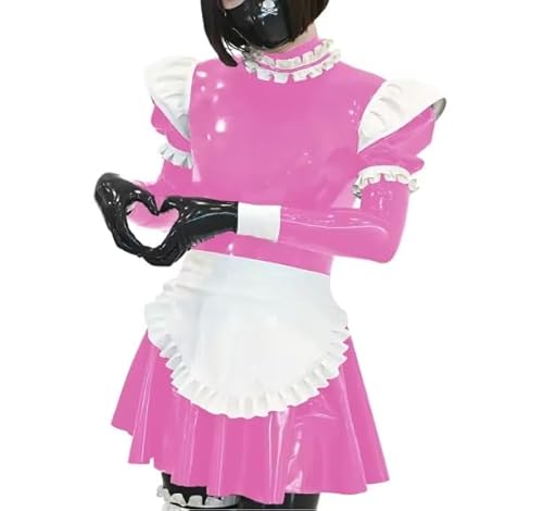 HOUXINQWWP Cosplay-Kostüme, langärmelig, PVC, Größe S-7XL, Rosa, Größe 3XL von HOUXINQWWP