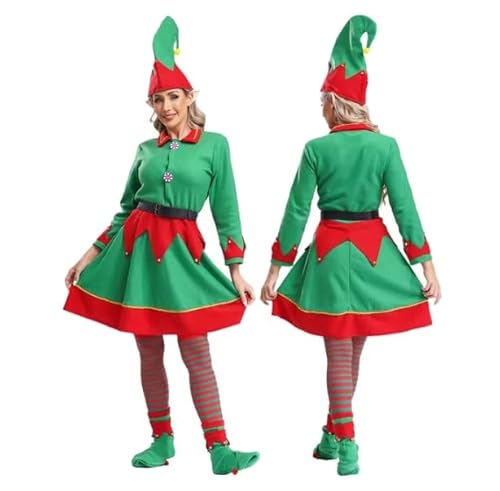 HOUXINQWWP Damen-Gürtel und Strümpfe, Weihnachten, Cosplay, Größe S-3XL, Grün, Größe 3XL von HOUXINQWWP