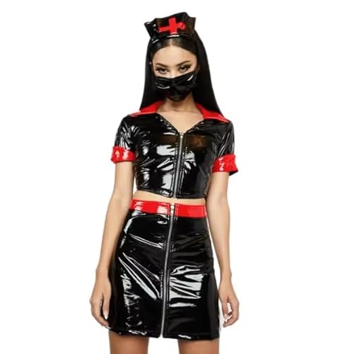 HOUXINQWWP PVC, kurzärmelig, Halloween, Größe S-7XL, Rot, Größe 4XL von HOUXINQWWP