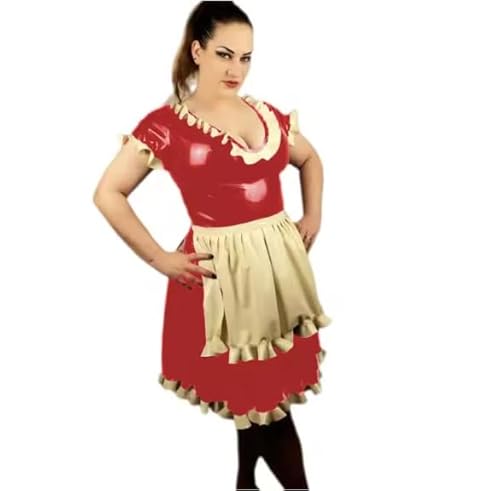 HOUXINQWWP PVC-Kleid, Halloween-Kostüme, Cosplay-Schürze, S-7XL, Rot, 3XL von HOUXINQWWP