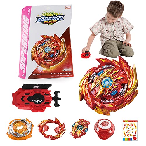 HOVCEH Bey Burst Turbo Blade Set, Metal Fusion Kampfkreisel mit Zwei Wege Zugkabel Sender, Metall Fusion Kampf Kreisel mit Battling Top, Spielzeug Geschenk für KinderJugendliche Kinder ab 6 Jahren von HOVCEH