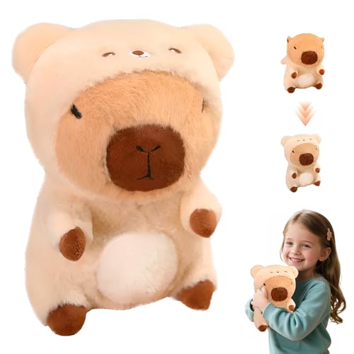 HOVCEH Capybara Plüschtier, 25cm Capybara Kuscheltier, Niedlichen Capybara Plush, Niedlichen Capybara Plushies, Capybara Kuscheltier im beigen Bärenkostüm für Home Deko und Kinder Geschenke (Bär) HOVCEH Capybara Plüschtier, 25cm Capybara Kuscheltier, Niedlichen Capybara Plush, Niedlichen Capybara Plushies, Capybara Kuscheltier im beigen Bärenkostüm für Home Deko und Kinder Geschenke (Bär) von HOVCEH