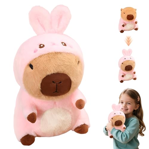 HOVCEH Capybara Plüschtier, 25cm Capybara Kuscheltier, Niedlichen Capybara Plush,Niedlichen Capybara Plushies,Capybara Kuscheltier im Rosa Häschen Kostüm für Home Deko und Kinder Geschenke(Kaninchen) HOVCEH Capybara Plüschtier, 25cm Capybara Kuscheltier, Niedlichen Capybara Plush,Niedlichen Capybara Plushies,Capybara Kuscheltier im Rosa Häschen Kostüm für Home Deko und Kinder Geschenke(Kaninchen) von HOVCEH