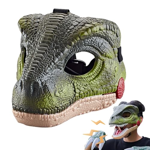 HOVCEH Dino Maske Beweglicher Kiefer, Dino Maske Beweglicher Kiefer Hartplastik, Dino Maske Beweglicher Kiefer Halloween Maske, Lustige Dinosaurier Maske, Beweglicher Mund Party Cosplay Requisiten von HOVCEH