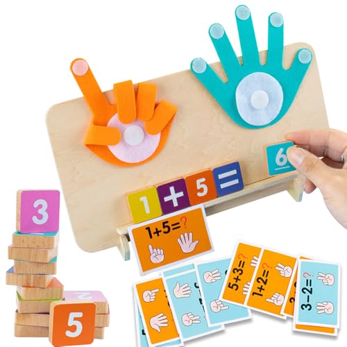 HOVCEH Holz Mathe Spielzeug Zählen Lernen für Kinder, Zählen Lernspielzeug, Holz Mathe-Zählspielzeug, Pädagogische Lern-Zahlenspielzeug, Montessori Mathe Lernspielzeug für 3-6 Jahre Jungen und Mädchen von HOVCEH