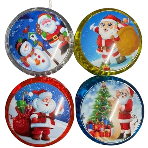 2 x Weihnachts-Jojo, Rentier und Schneemann, LED-Blink-Yoyo für Kinder, lustiger Strumpffüller, Clutch-Trick mit Schnur für 3+Y, Größe 5,5 cm von HOVUK