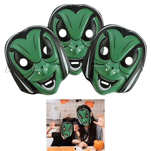 3 x Halloween-Maske für Partys, elastisches Band Halloween-Maske, Vampir-Gruselige Halloween-Masken für Spukhaus, Geistergesichtsmaske für Halloween-Wanddekoration, Größe 18 cm von HOVUK