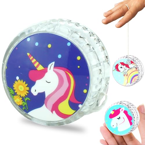 HOVUK® 1 x Einhorn-Yoyo in weißer Farbe, stabil und stabil, mit Jojo-Schnur, tolles Geschenk für Kinder und Anfänger. von HOVUK