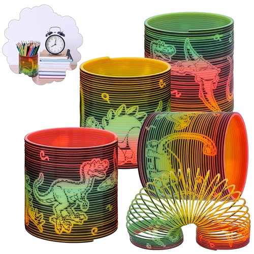 HOVUK Dinosaurier-Federspielzeug für Kinder, 6,5 cm, Kunststoff-Spiralfeder in Geschenkbox, Strumpffüller für Jungen und Mädchen, Geschenk, Spielzeug ab 3 Jahren, 4 Stück HOVUK Dinosaurier-Federspielzeug für Kinder, 6,5 cm, Kunststoff-Spiralfeder in Geschenkbox, Strumpffüller für Jungen und Mädchen, Geschenk, Spielzeug ab 3 Jahren, 4 Stück von HOVUK