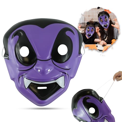 HOVUK Elegante Dracula-Maske, Halloween-Kostüm-Partyzubehör, Vampirhandwerk, Einheitsgröße, Kunststoff-Gesichtsmaske für Kinder, Halloween-Party von HOVUK