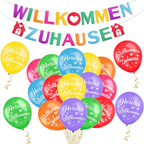 HOWAF 23 Stuck Willkommen zu Hause Banner Willkommen zu Hause Luftballons Herzlich Willkommen Luftballons fur Willkommen zu Hause Dekoration von HOWAF