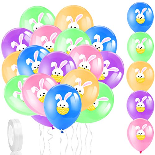 HOWAF 30 Stück Bunte Luftballons Ostern Latexballons Hase Ballons Osterhase Deko Luftballons für Zuhause Frühling Ostern Deko Kinder Geburtstags Party Osterdeko Osterdekoration von HOWAF