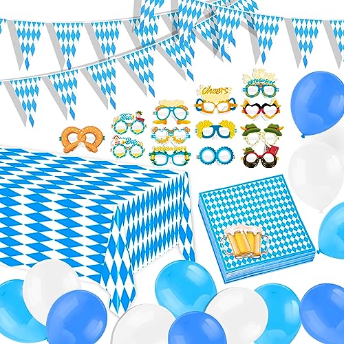 HOWAF Oktoberfest Deko Set, Bayrische deko Wiesn Deko Oktoberfest Party Bayern Deko 10M Oktoberfest Girlande + Oktoberfest Tischdecke + Oktoberfest Partybrille + Servietten Oktoberfest + Luftballons HOWAF Oktoberfest Deko Set, Bayrische deko Wiesn Deko Oktoberfest Party Bayern Deko 10M Oktoberfest Girlande + Oktoberfest Tischdecke + Oktoberfest Partybrille + Servietten Oktoberfest + Luftballons von HOWAF