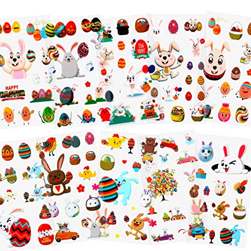 HOWAF Osteraufkleber für Kinder Kleinkinder Osterhasen Blumen Küken Ostereier Aufkleber Oster Sticker Set Osterdeko Aufkleber für Jungen Mädchen Ostern basteln Kinder Ostergeschenk & Osterhandwerk von HOWAF