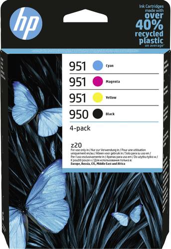 HP 950 Druckerpatrone 4er-Pack Original Schwarz, Cyan, Magenta, Gelb 6ZC65AE Tinte von HP