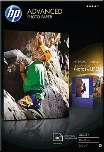 HP Advanced Photo Paper Q8692A Fotopapier 10 x 15cm 250 g/m² 100 Blatt Glänzend von HP