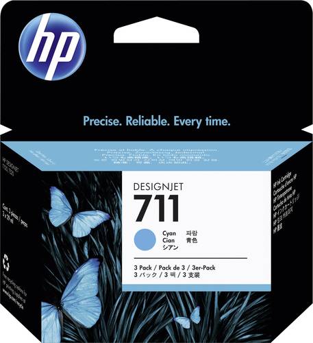 HP Druckerpatrone 711 Original 3er-Pack Cyan CZ134A von HP