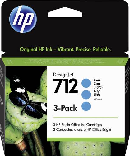 HP Druckerpatrone 712 Original 3er-Pack Cyan 3ED77A von HP