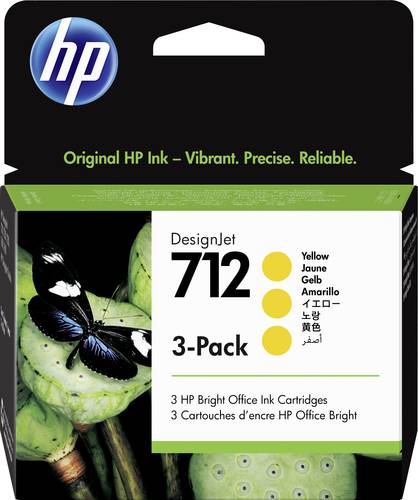 HP Druckerpatrone 712 Original 3er-Pack Gelb 3ED79A von HP