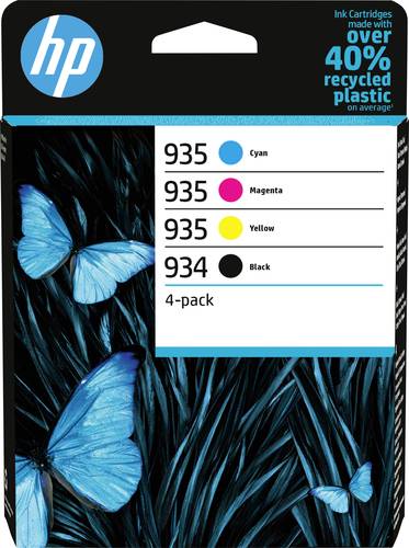 HP 934 Druckerpatrone 4er-Pack Original Schwarz, Cyan, Magenta, Gelb 6ZC72AE Tinte von HP