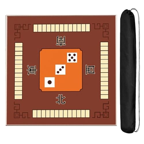 HPFHSJ Mahjong mat Mahjong-Matte, rutschfeste und geräuschreduzierende Tischdecke, Mahjong-Matte mit Tragetasche, für Mahjong-Poker-Kartenspiele(Brown,120cm/47.2in) von HPFHSJ