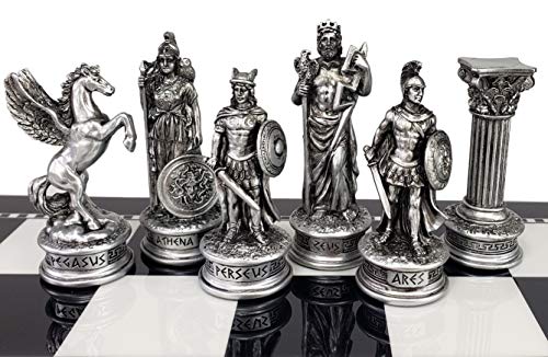 Griechische Mythologie Olympus Götter Zeus vs Poseidon Set mit Schachfiguren aus Bronze und Zinn, ohne Brett von HPL