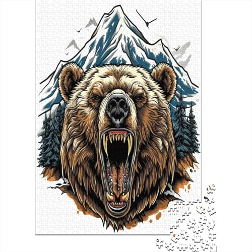 Bear Klassisches Puzzle 1000 Teile für Erwachsene, Jigsaw Puzzles für Kinder, Puzzle Dekompressionsspielzeug Intellektuell Pädagogisch Lustig Spiel für Familien 1000 Stück (75 x 50 cm) von HPRLDQWEU