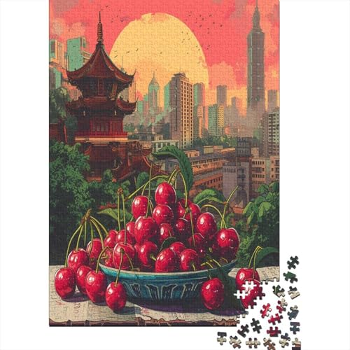 Cherry Puzzle Für Erwachsene Holzpuzzle 1000 Teile Entspannendes Puzzle Geschenk Für Erwachsene Puzzle 1000 Teile Puzzlespiel Wohnkultur 1000 Stück (75 x 50 cm) von HPRLDQWEU