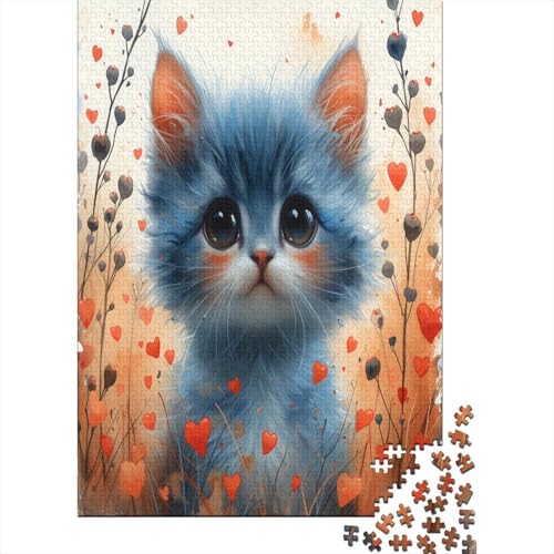 Cute Blue Eyed Cat Puzzle 1000 Teile Puzzle Für Erwachsene Unmögliche Puzzles Geschicklichkeitsspiel Für Die ganze Familie Dekoration Holzpuzzle 1000 Teile (75 x 50 cm) von HPRLDQWEU