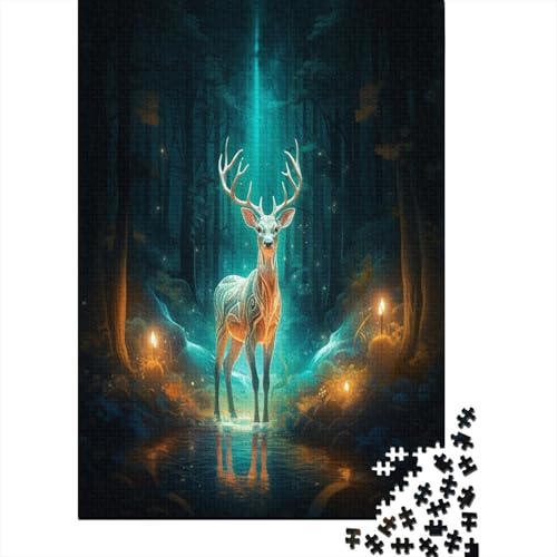 Elk Puzzle für Erwachsene, 1000 Teile, Rätsel, unmöglich, anspruchsvolles Lernspiel, 1000 Teile für Erwachsene, Heimdekoration, 1000 Stück (75 x 50 cm) von HPRLDQWEU