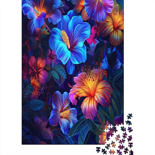 Flower Puzzle 1000 Teile für Erwachsene Holzpuzzle 1000 Teile für Erwachsene Puzzlespiel Puzzlespiel Wohnkultur 1000 Stück (75 x 50 cm) von HPRLDQWEU