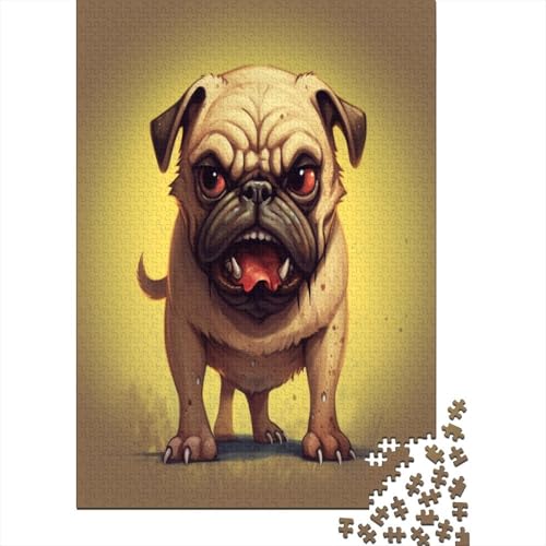 Französische Bulldogge Puzzle Erwachsene 1000 Teile anspruchsvolle Puzzlespiele Rätsel unmöglich Geschenkidee für Erwachsene Wanddekoration des Rahmens 1000 Stück (75 x 50 cm) von HPRLDQWEU