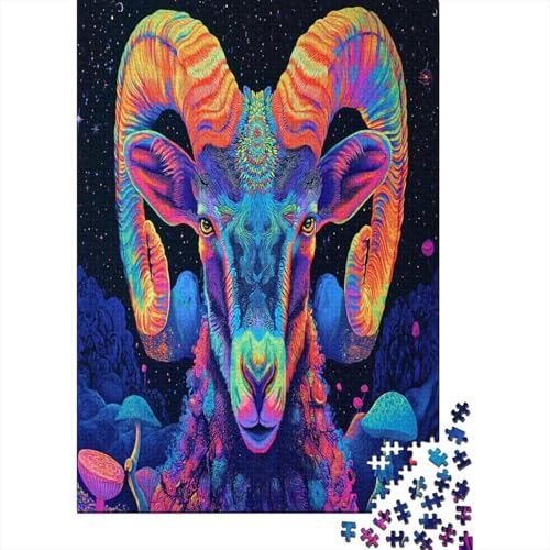 Goat Classic Puzzle 1000 Teile für Erwachsene, Jigsaw Puzzles Kinder, Puzzle Dekompressionsspielzeug Intellektuell Pädagogisch Lustig Spiel für Familien 1000 Stück (75 x 50 cm) von HPRLDQWEU